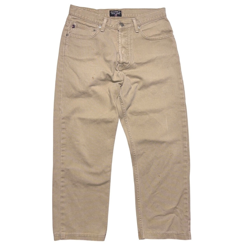 Vintage Polo Jeans Co‎ Ralph Lauren Don Jean Mens 31x30 Distressed Khaki